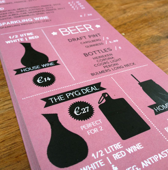 Menu Design – Pyg Cafe