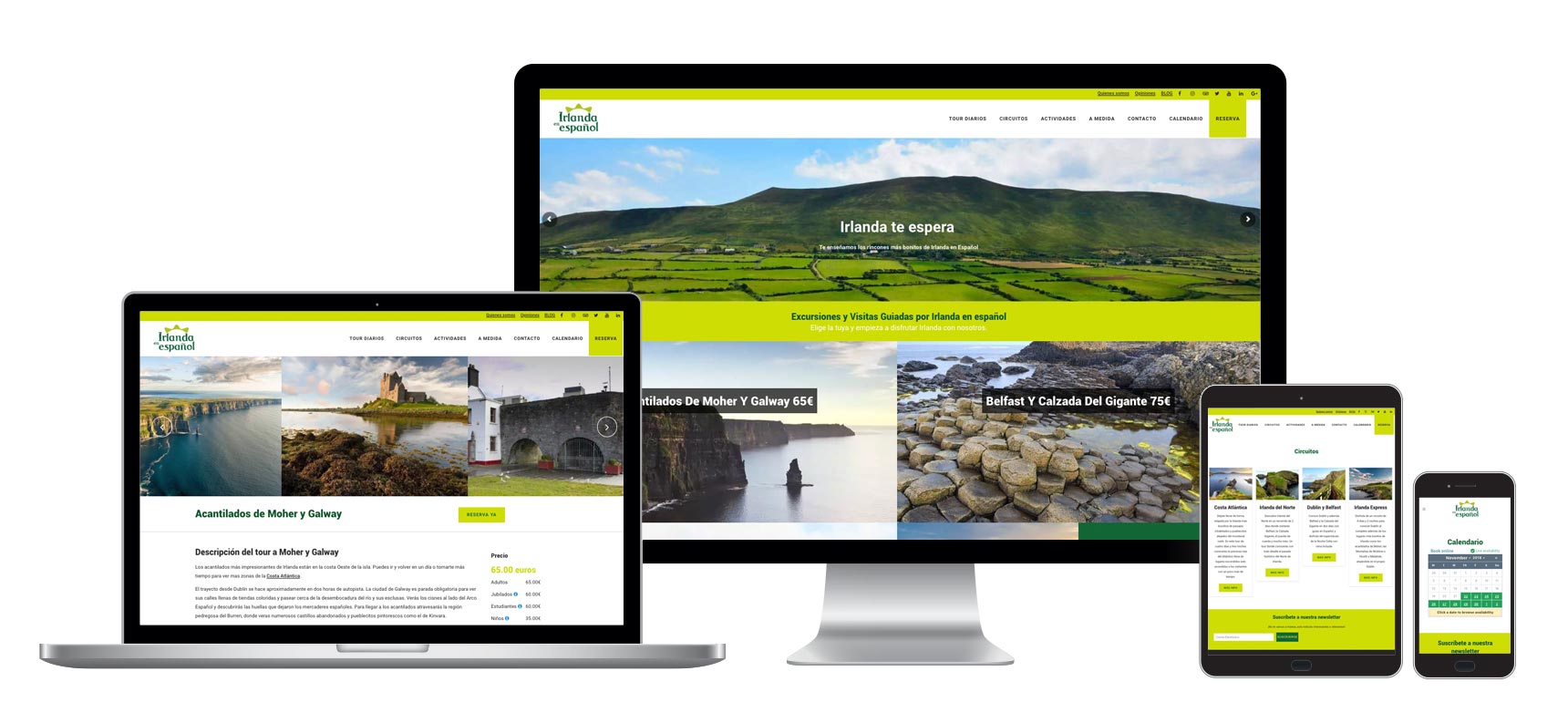 Web Design and Development - Tours Website Ireland